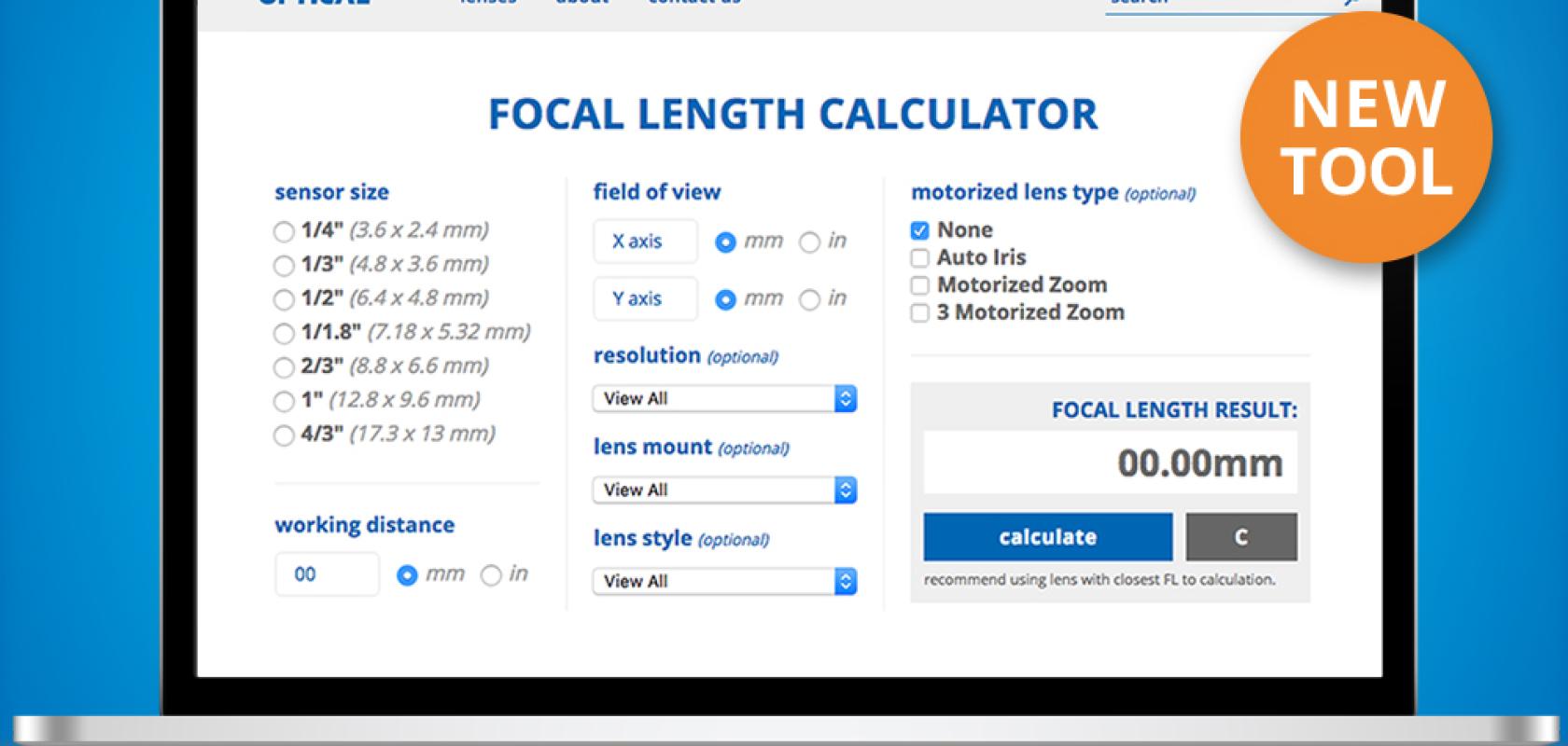 Focal Length Calculator Imaging and Machine Vision Europe